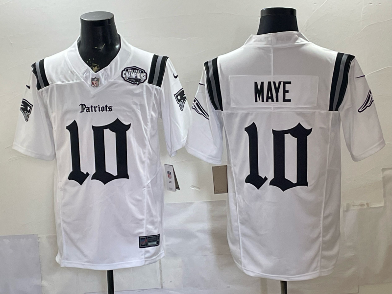 Men 2026 New England Patriots #10 Maye white Nike Limited NFL Jersey 0408002